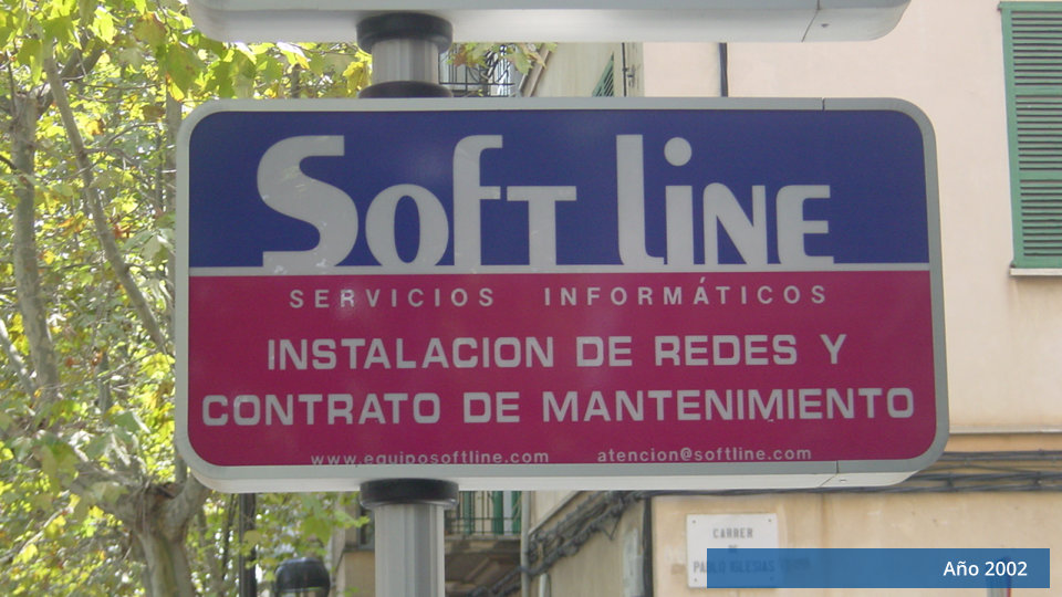 rotulado de Soft Line en señal de tráfico año 2002