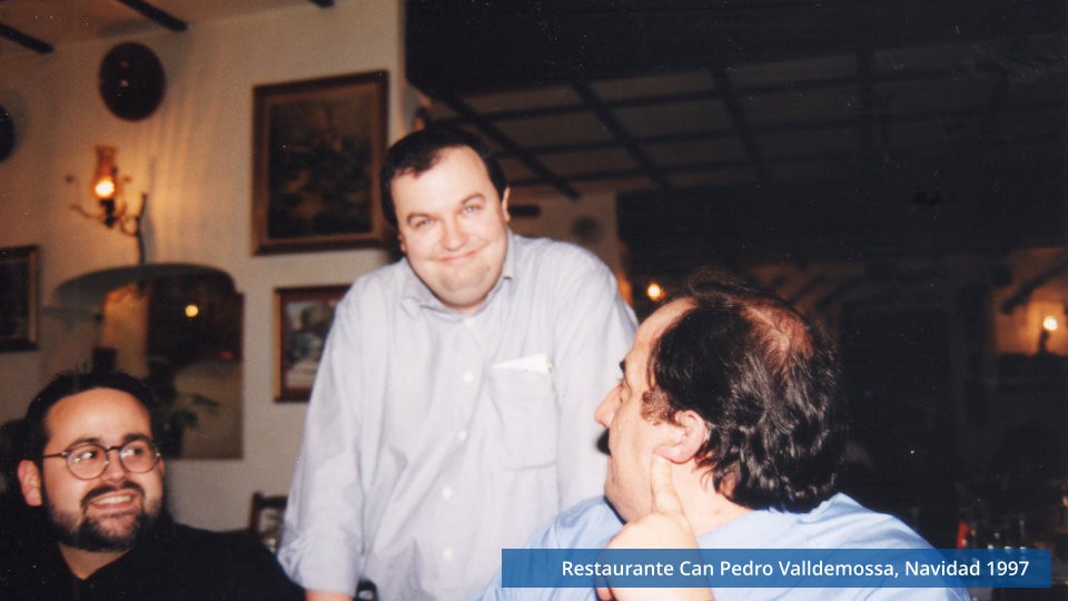 cena de navidad de Soft Line en el restaurante Can Pedro año 1997